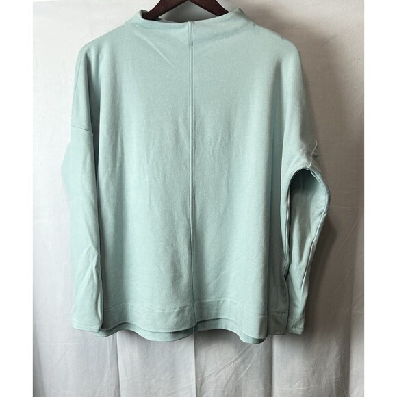 J. Jill Womens L Aqua Long Sleeve‎ Mock Neck Top - Picture 7 of 7